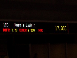 Nastia Lukin\'s bars score on Day 1 of the 2008 Visa US Championships